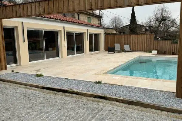 travetin plage piscine high
